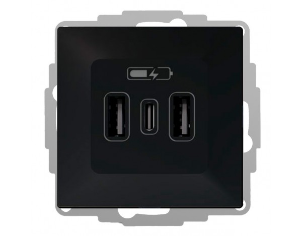 VESTRA ŁADOWARKA USB 2xA+C CZARNY 3808-19