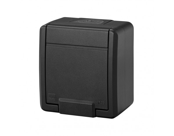 AQUANT IP55 GNIAZDO POJEDYNCZE HERMETYCZNE 5041-17 ANTRACYT