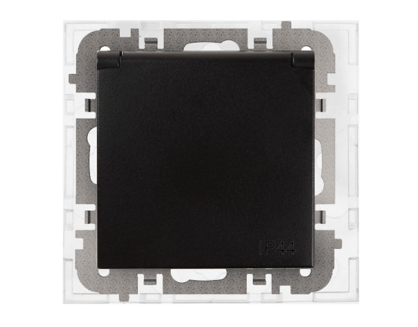 SANTRA GNIAZDO PODTYNKOWE 2P+Z B/R HERMETYCZNE IP44 CZARNY 4168-19