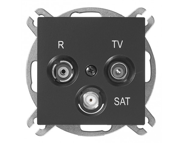 SANTRA GNIAZDO RTV-SAT KOŃCOWE B/R CZARNY 4153-19